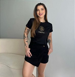 T-SHIRT ONÇA TROVE - PRETO