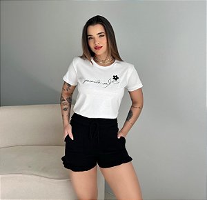 T-SHIRT PERMITA-SE C/APLICAÇÃO - OFF WHITE