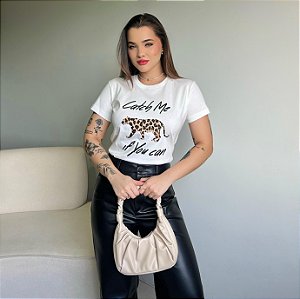 T-SHIRT CATCH ME C/APLICAÇÃO - OFF WHITE