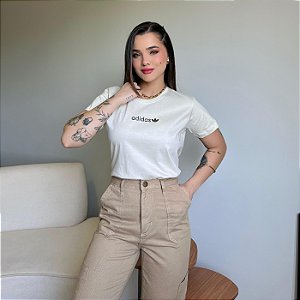 T-SHIRT ADIDAS C/GLITTER - BEGE NATURAL