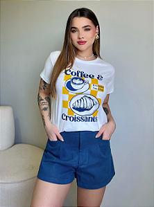T-SHIRT COFFEE E CROISSANTS - OFF WHITE