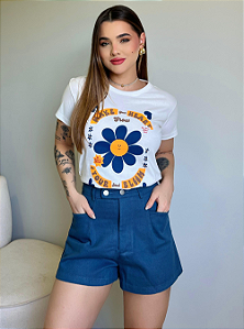 T-SHIRT FLOR MAKE HEART YOUR BLOOM - OFF WHITE