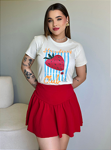 T-SHIRT STRAWBERRY CLUB - BEGE NATURAL