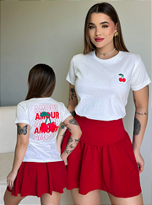 T-SHIRT AMOUR CEREJA - OFF WHITE