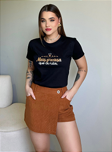 T-SHIRT MAIS PRECIOSA QUE OS RUBIS - PRETO