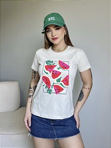 T-SHIRT MELANCIAS - BEGE NATURAL