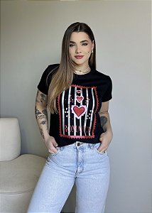 T-SHIRT ROMANCE - PRETO