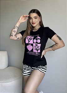 T-SHIRT SUMMER VIBES - PRETO