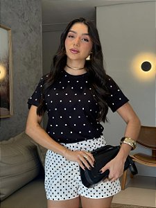 T-SHIRT POÁ TOTAL (BRANCO) - PRETO