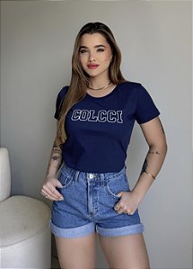 T-SHIRT COLCCI RELEVO - AZUL MARINHO