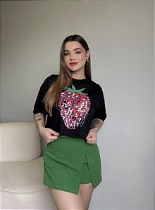 CROPPED OVERSIZED MORANGO - PRETO