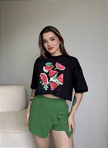 CROPPED OVERSIZED MELANCIA - PRETO