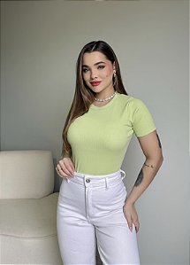 T-SHIRT CANELADA - VERDE CANDY