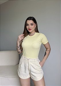 T-SHIRT CANELADA - AMARELO