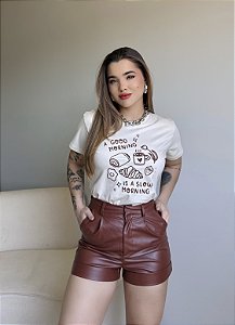 T-SHIRT A GOOD MORNING - BEGE NATURAL