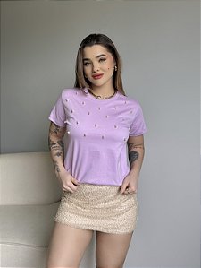T-SHIRT PEROLAS - ROXO POESIA
