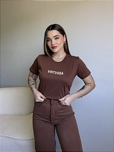 T-SHIRT VIRTUOSA - MARROM