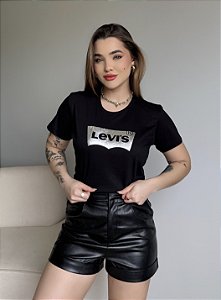 T-SHIRT LEVIS FOIL PRATA - PRETO