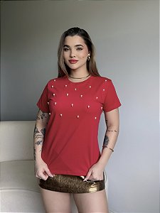 T-SHIRT PEROLAS - VERMELHO