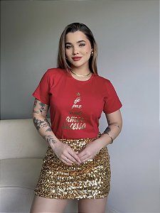 T-SHIRT FÉ PAZ SAUDE AMOR SUCESSO - VERMELHO