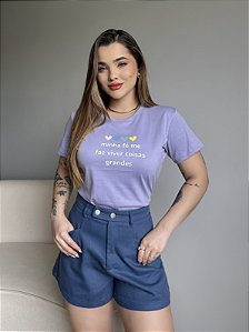 T-SHIRT MINHA FÉ ME FAZ VIVER - LILAS