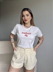 T-SHIRT COLCCI (CORAL) - OFF WHITE