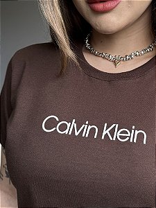 T-SHIRT CALVIN KLEIN - MARROM EXPRESSO