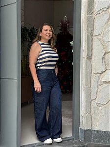 REGATA CONFORT LISTRADA - AZUL