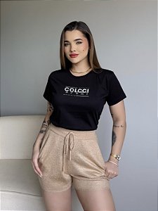 T-SHIRT COLCCI SPORT (CINZA) - PRETO