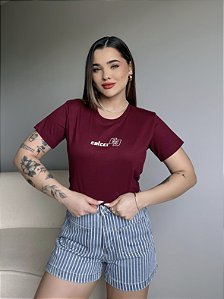 T-SHIRT COLCCI ALTO RELEVO C/GLITTER - BORDO