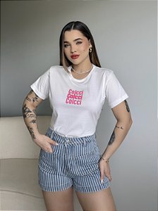 T-SHIRT COLCCI COLCCI (ROSA FLUOR) - OFF WHITE