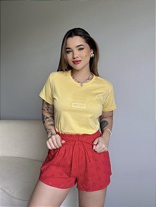 T-SHIRT COLCCI SPORT C/GLITTER - AMARELO MANTEIGA