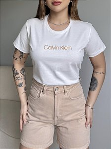 T-SHIRT CALVIN KLEIN ALTO RELEVO - OFF WHITE