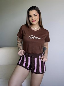 T-SHIRT COLCCI - MARROM