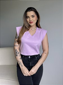 T-SHIRT MUSCLE TEE GOLA V - ROXO POESIA