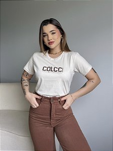T-SHIRT COLCCI IT´S MY FAVORITE - BEGE NATURAL