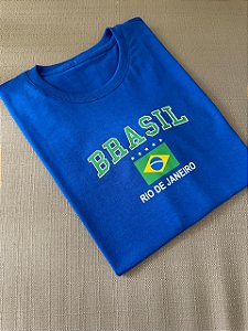 T-SHIRT BRASIL RIO DE JANEIRO - AZUL BIC