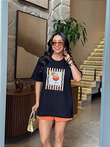 MAX TEE DTF APEROL SPRITZ LISTRAS - PRETO