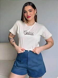 T-SHIRT COLCCI C/GLITTER - BEGE NATURAL