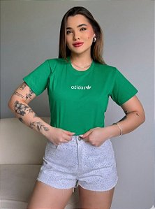 T-SHIRT ADIDAS C/GLITTER - VERDE BANDEIRA