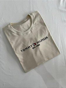 T-SHIRT TOMMY HILFIGER ALTO RELEVO - BEGE NATURAL