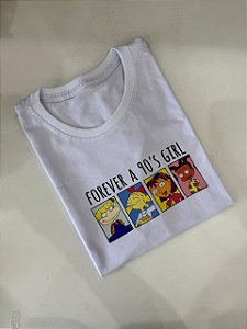 T-SHIRT DTF FOREVER A 90´S GIRL - BRANCO