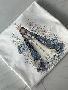 T-SHIRT DTF NOSSA SENHORA APARECIDA FLORES - OFF WHITE