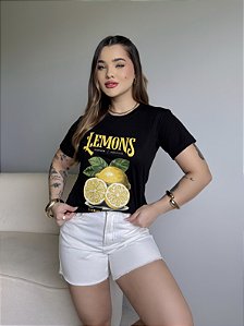 T-SHIRT DTF LEMONS - PRETO