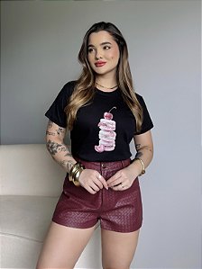 T-SHIRT DTF MACARONS - PRETO