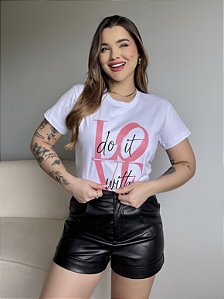 T-SHIRT DTF LOVE DO IT WITH - BRANCO