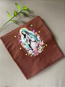 T-SHIRT DTF NOSSA SENHORA ESTRELAS - MARROM