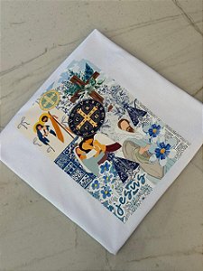 T-SHIRT DTF MOSAICO DE NAZARÉ - BRANCO