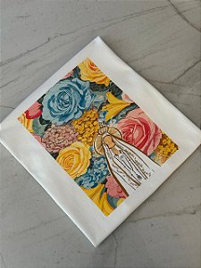 T-SHIRT NOSSA DTF SENHORA DE FÁTIMA ROSAS - OFF WHITE