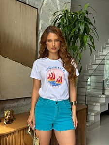 T-SHIRT DTF SAILING CLUB - BRANCO